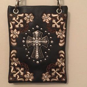 SS Country Diamond Cross Brown leather small bag